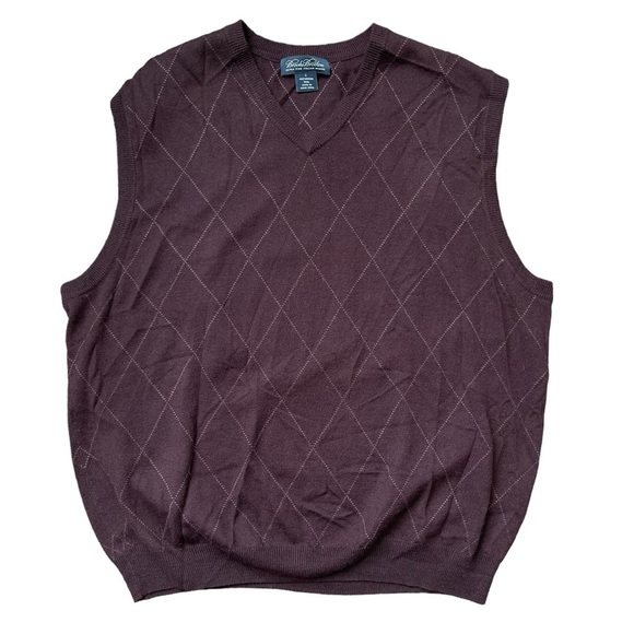Brooks Brothers Other - Brooks Brothers Extra Fine Italian Merino Wool Sweater Vest Men's Large Purple